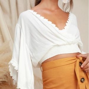 Pacifica White Lace Crop Top